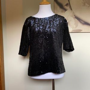 Black sequined Ann Taylor top